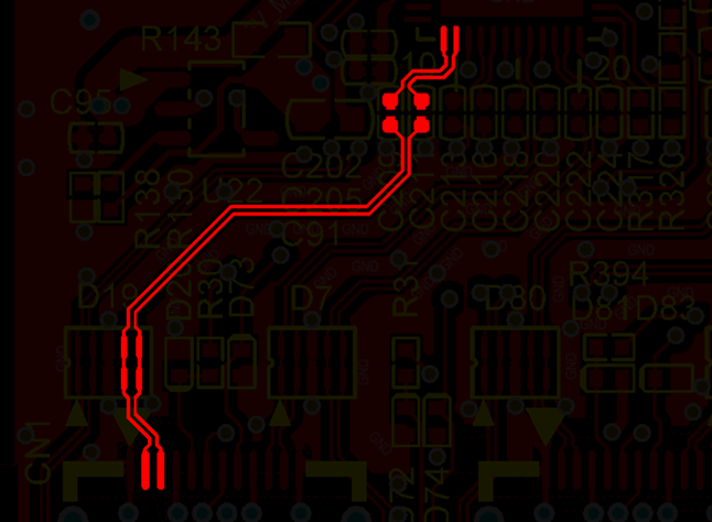 差分線盡量走等長(zhǎng)線、等距，避免時(shí)序偏差及共模干擾